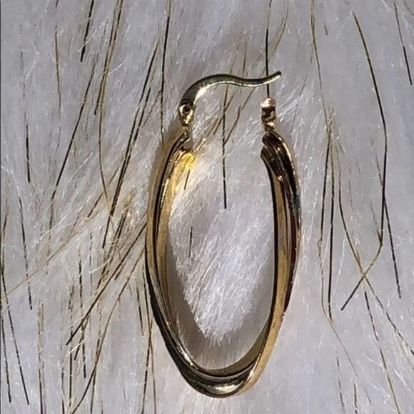 ATHENAA Gold Silver Imprinted Hoop Hinged Back - Picture 3 of 4